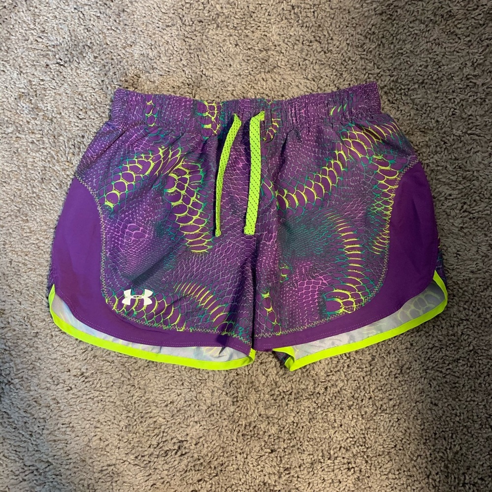 Girls youth purple under Armour shorts
